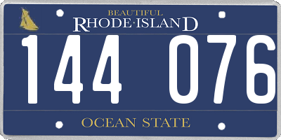 RI license plate 144076