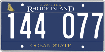 RI license plate 144077