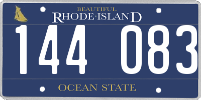 RI license plate 144083
