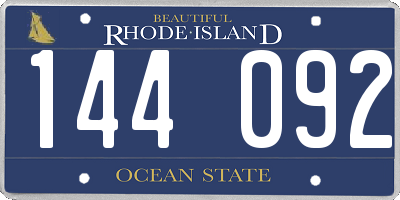 RI license plate 144092