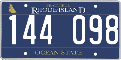 RI license plate 144098