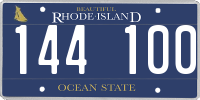 RI license plate 144100