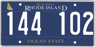 RI license plate 144102