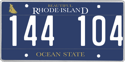 RI license plate 144104