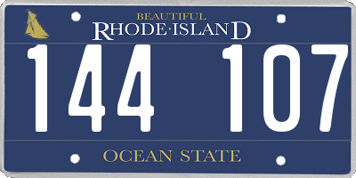 RI license plate 144107