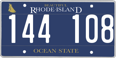 RI license plate 144108