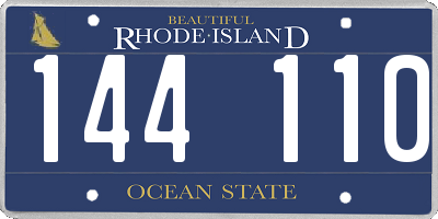 RI license plate 144110