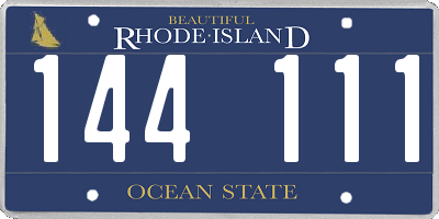 RI license plate 144111
