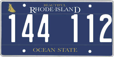 RI license plate 144112