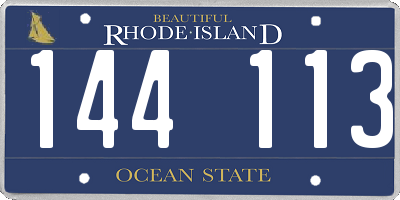 RI license plate 144113