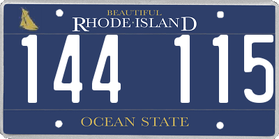 RI license plate 144115