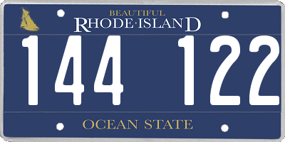 RI license plate 144122