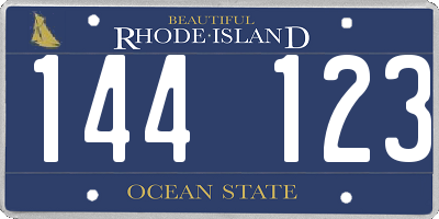 RI license plate 144123