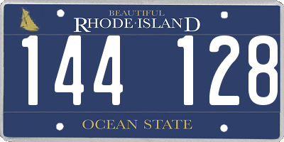 RI license plate 144128