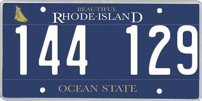 RI license plate 144129