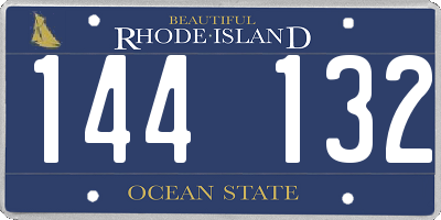 RI license plate 144132