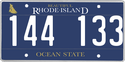 RI license plate 144133