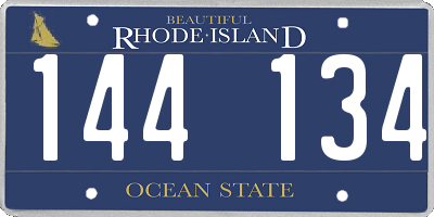 RI license plate 144134