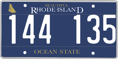 RI license plate 144135