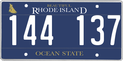 RI license plate 144137