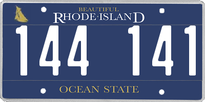 RI license plate 144141
