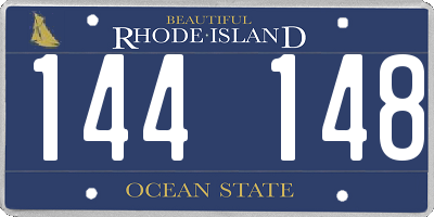 RI license plate 144148