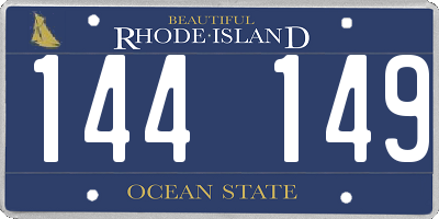 RI license plate 144149