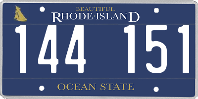 RI license plate 144151