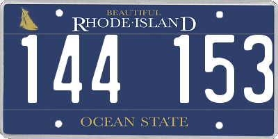 RI license plate 144153
