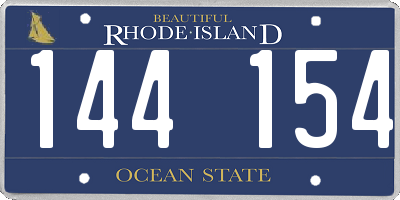 RI license plate 144154