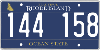 RI license plate 144158