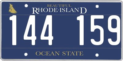 RI license plate 144159