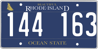 RI license plate 144163