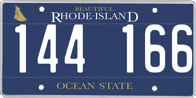 RI license plate 144166