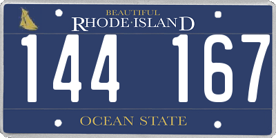 RI license plate 144167