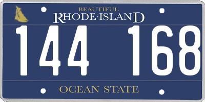 RI license plate 144168