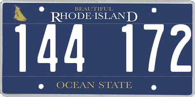 RI license plate 144172