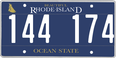 RI license plate 144174