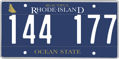 RI license plate 144177