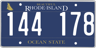 RI license plate 144178