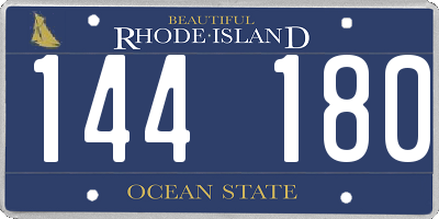 RI license plate 144180
