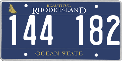 RI license plate 144182