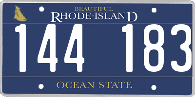 RI license plate 144183