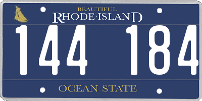 RI license plate 144184
