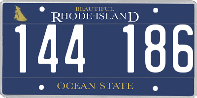 RI license plate 144186