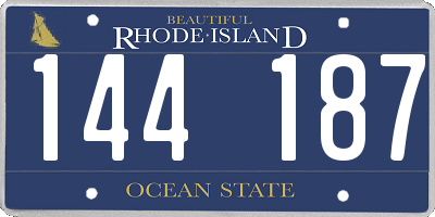 RI license plate 144187