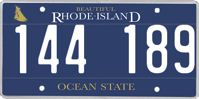 RI license plate 144189