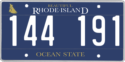 RI license plate 144191