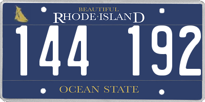 RI license plate 144192