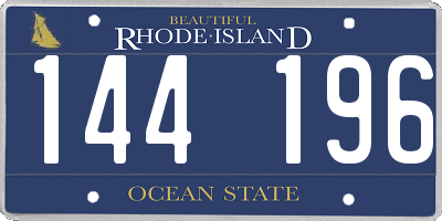 RI license plate 144196